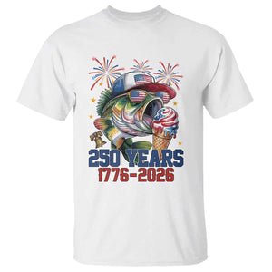 America 250th Fishing T Shirt Patriotic Bass Fish American Flag TS14 White Print Your Wear