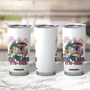 America 250th Fishing Tumbler Cup Patriotic Bass Fish American Flag TS14 Print Your Wear