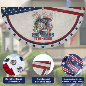 America 250th Fishing Patriotic Fan Flag Bass Fish American Flag
