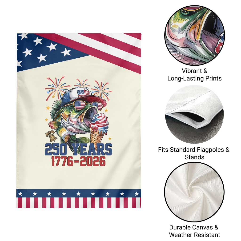 250th Anniversary USA Fishing Patriotic Garden Flag Patriotic Bass Fish American Flag TS14 Print Your Wear
