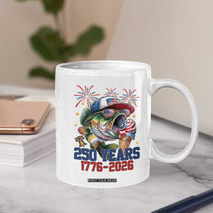 America 250th Fishing Coffee Mug Patriotic Bass Fish American Flag TS14 Print Your Wear