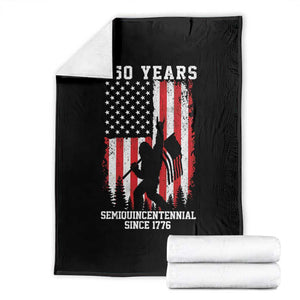 250th Anniversary USA Throw Blanket Bigfoot Patriotic American USA Flag TS14 Black Print Your Wear