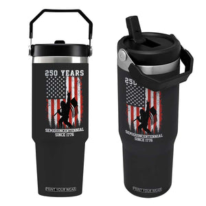 250th Anniversary USA Flip Straw Tumbler Bigfoot Patriotic American USA Flag TS14 One Size: 30 oz Black Print Your Wear
