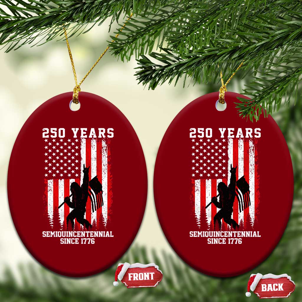 250th Anniversary USA Ceramic Ornament Bigfoot Patriotic American USA Flag TS14 Print Your Wear