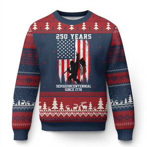 250th Anniversary USA Ugly Christmas Sweater Bigfoot Patriotic American USA Flag TS14 Navy Red Print Your Wear
