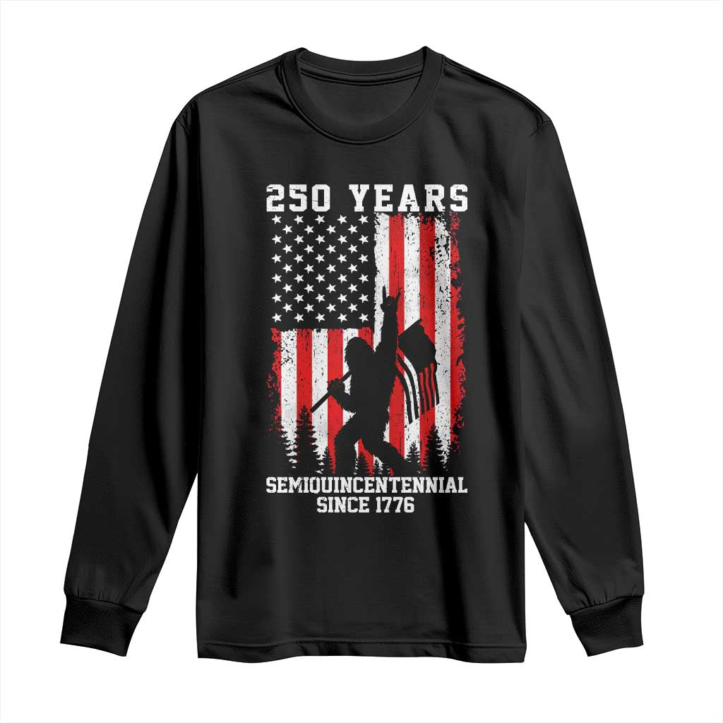 250th Anniversary USA Long Sleeve Shirt Bigfoot Patriotic American USA Flag TS14 Black Print Your Wear