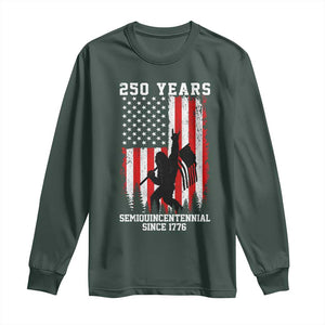 250th Anniversary USA Long Sleeve Shirt Bigfoot Patriotic American USA Flag TS14 Dark Forest Green Print Your Wear