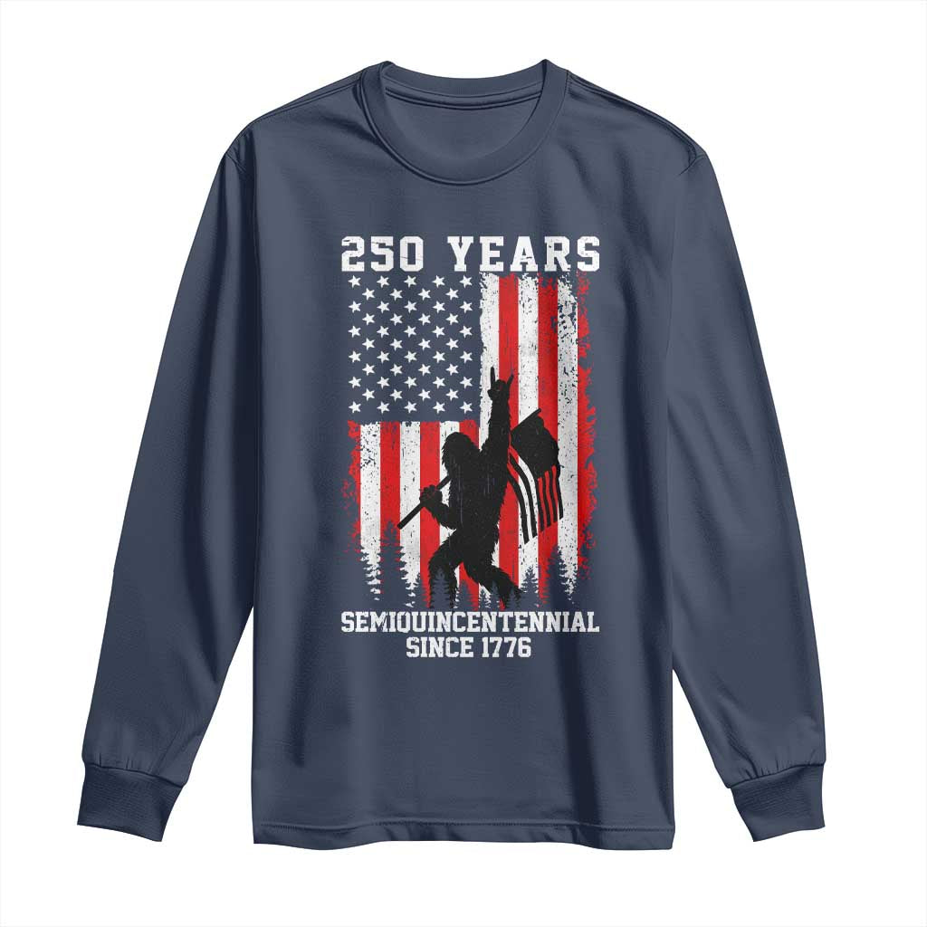 250th Anniversary USA Long Sleeve Shirt Bigfoot Patriotic American USA Flag TS14 Navy Print Your Wear