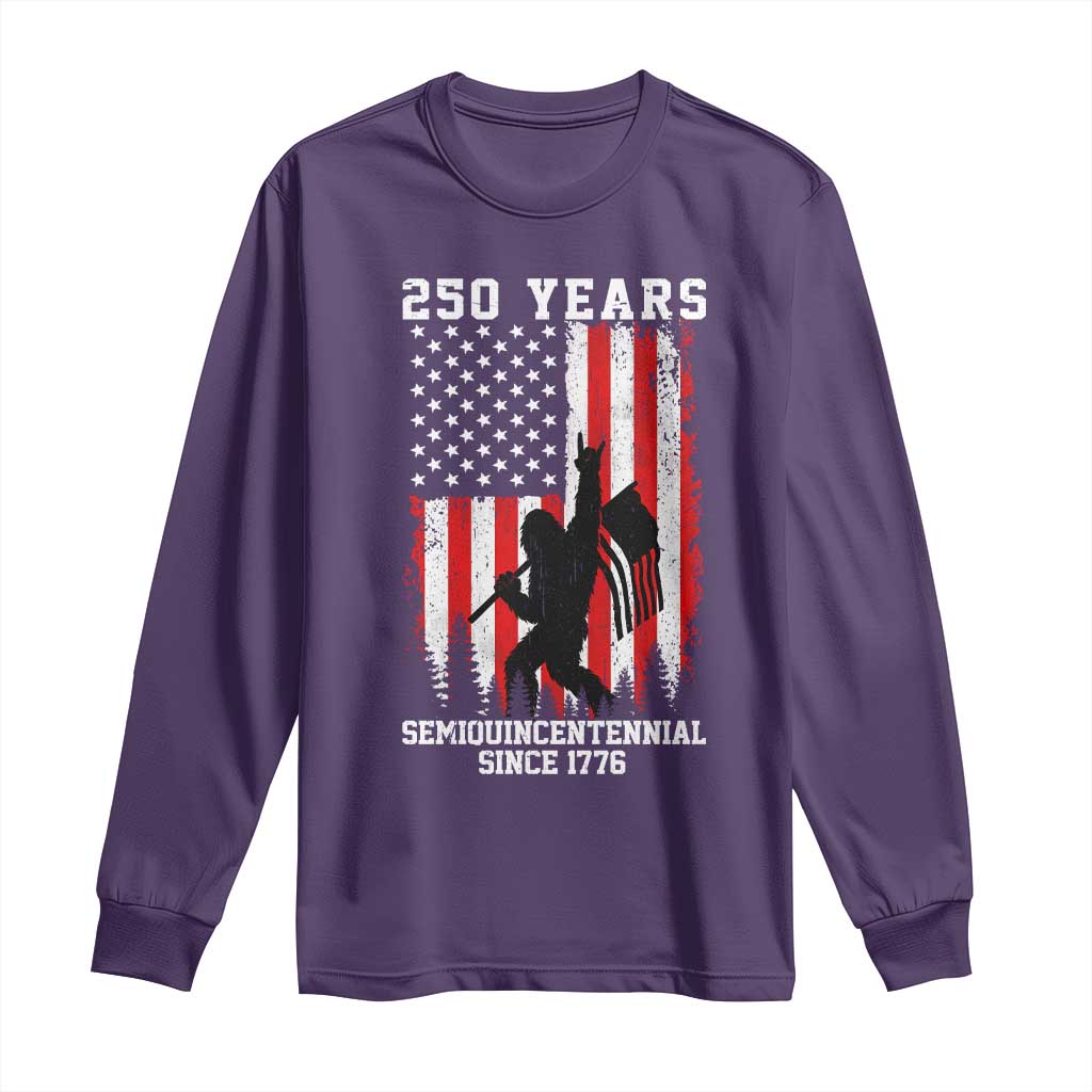250th Anniversary USA Long Sleeve Shirt Bigfoot Patriotic American USA Flag TS14 Purple Print Your Wear