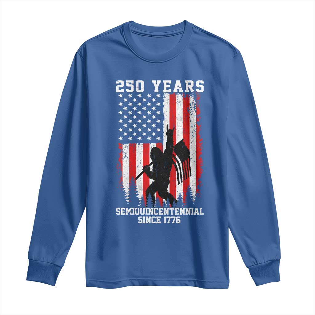250th Anniversary USA Long Sleeve Shirt Bigfoot Patriotic American USA Flag TS14 Royal Blue Print Your Wear