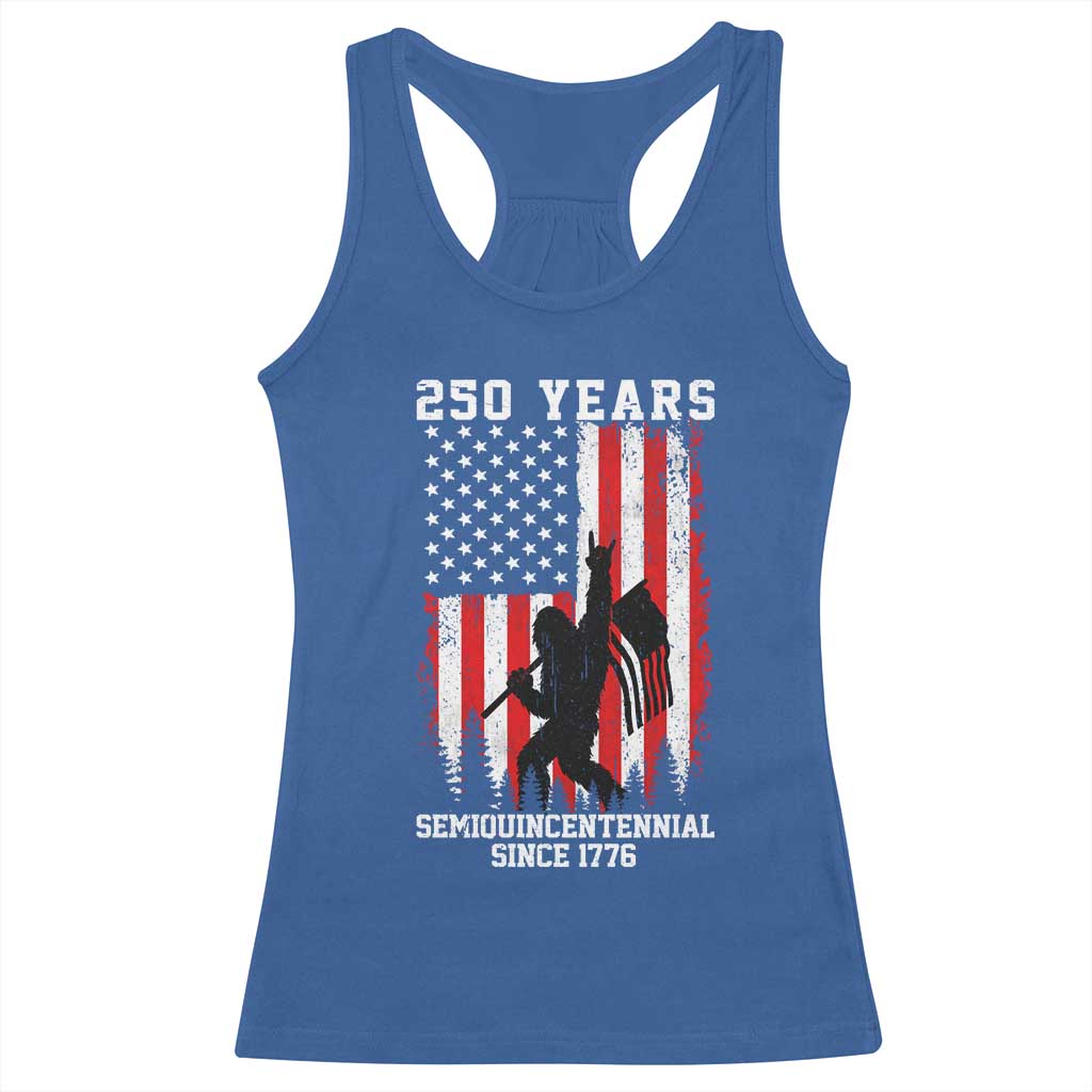 250th Anniversary USA Racerback Tank Top Bigfoot Patriotic American USA Flag TS14 Royal Blue Print Your Wear