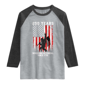 250th Anniversary USA Raglan Shirt Bigfoot Patriotic American USA Flag TS14 Heather Gray Heather Charcoal Print Your Wear