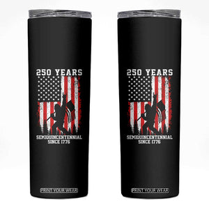 250th Anniversary USA Skinny Tumbler Bigfoot Patriotic American USA Flag TS14 Black Print Your Wear