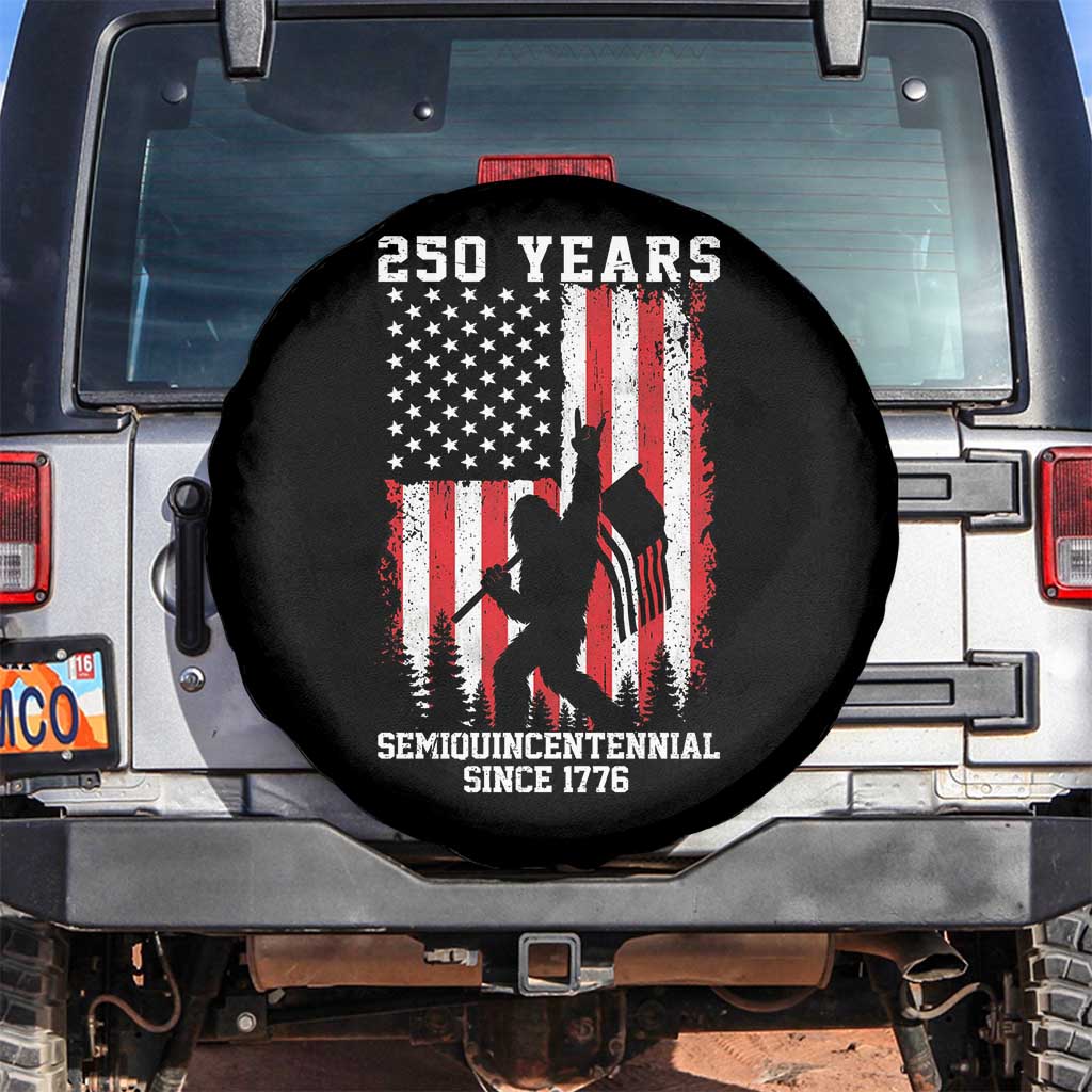 250th Anniversary USA Spare Tire Cover Bigfoot Patriotic American USA Flag TS14 No hole Black Print Your Wear