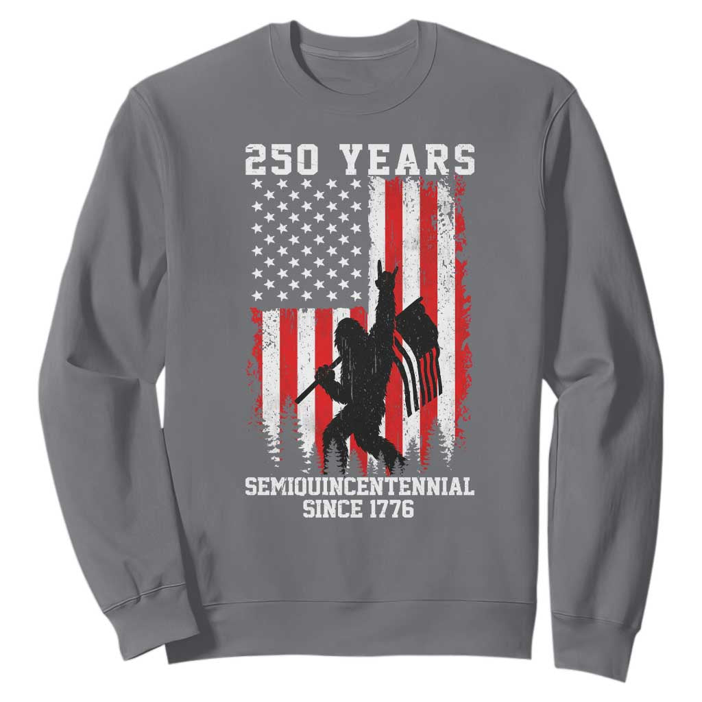 250th Anniversary USA Sweatshirt Bigfoot Patriotic American USA Flag TS14 Charcoal Print Your Wear