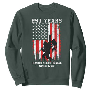 250th Anniversary USA Sweatshirt Bigfoot Patriotic American USA Flag TS14 Dark Forest Green Print Your Wear