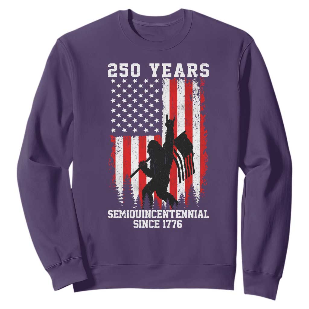 250th Anniversary USA Sweatshirt Bigfoot Patriotic American USA Flag TS14 Purple Print Your Wear