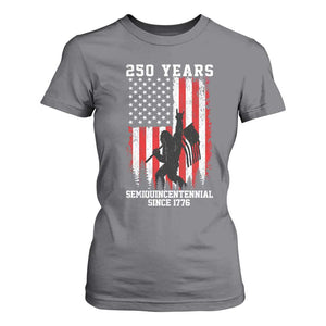 250th Anniversary USA T Shirt For Women Bigfoot Patriotic American USA Flag TS14 Charcoal Print Your Wear
