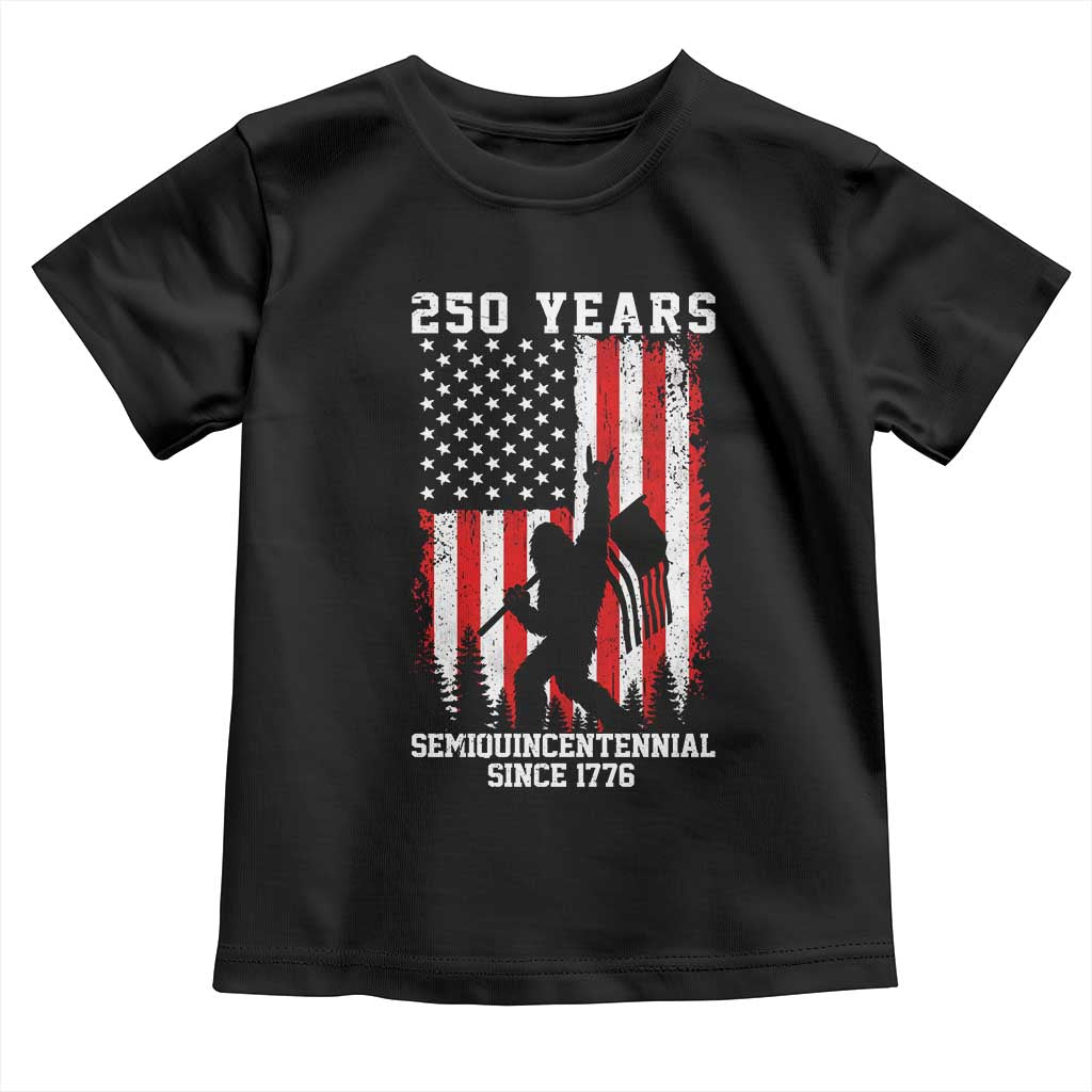 250th Anniversary USA Toddler T Shirt Bigfoot Patriotic American USA Flag TS14 Black Print Your Wear