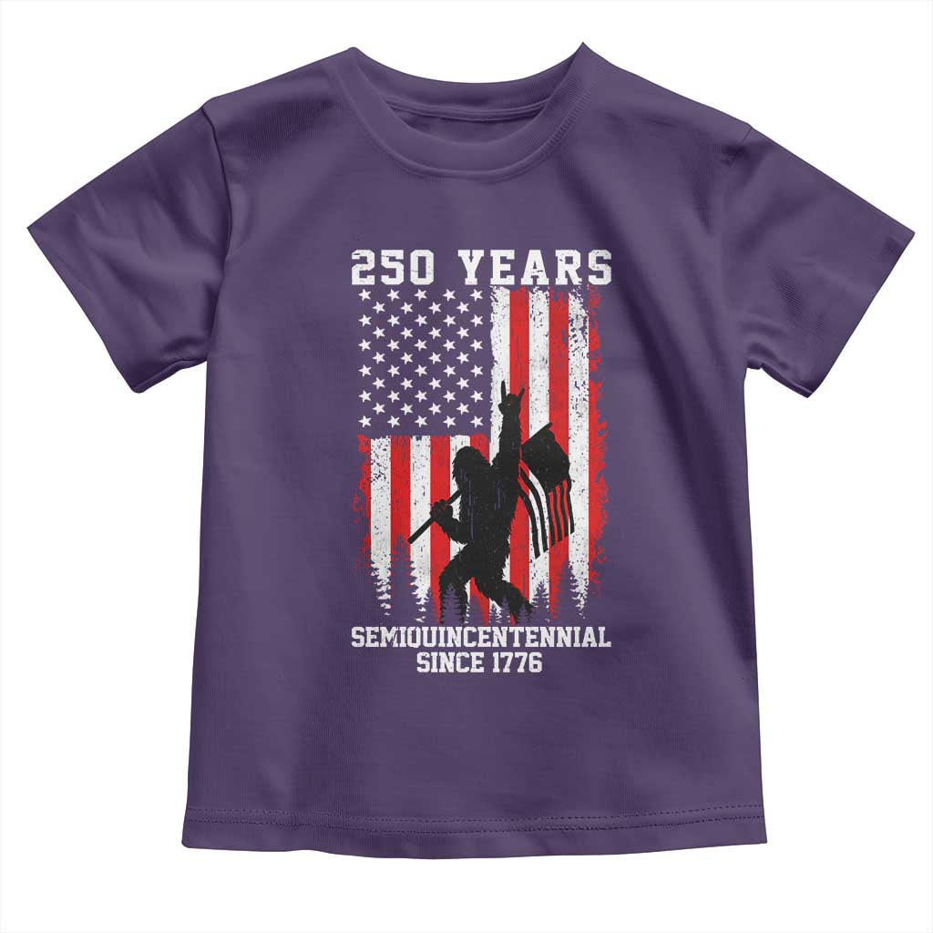 250th Anniversary USA Toddler T Shirt Bigfoot Patriotic American USA Flag TS14 Purple Print Your Wear