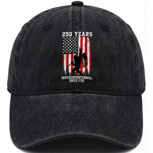 250th Anniversary USA Washed Cotton Baseball Cap Bigfoot Patriotic American USA Flag TS14 Print Your Wear