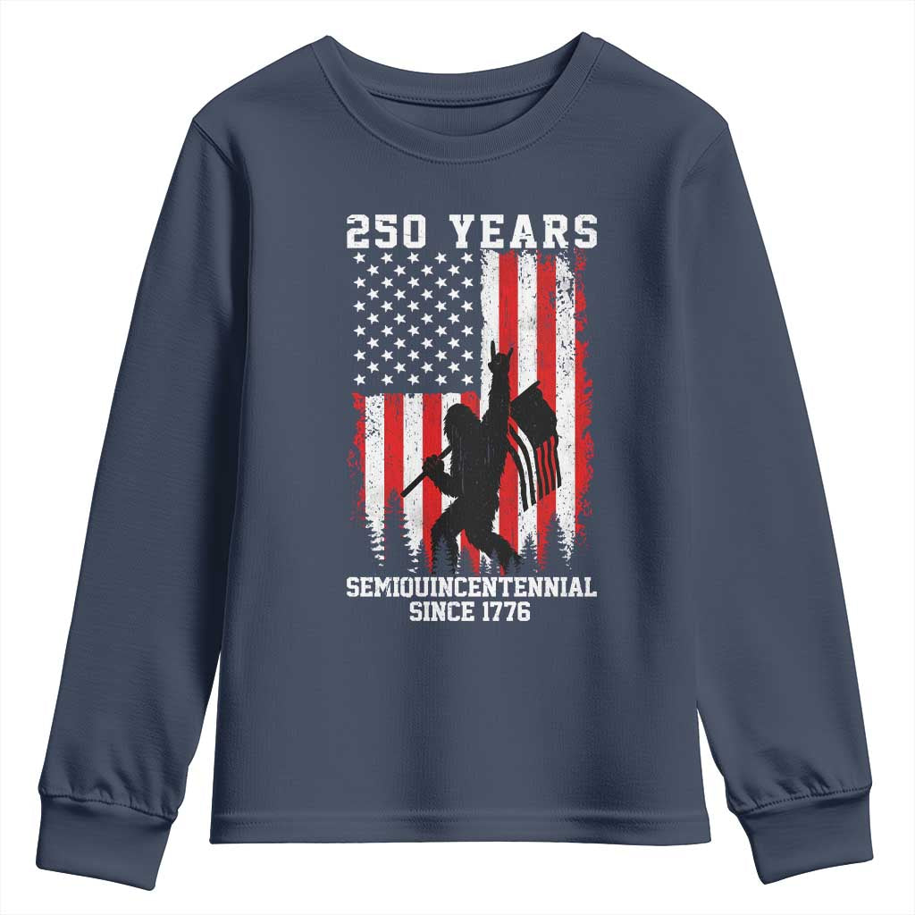 250th Anniversary USA Youth Sweatshirt Bigfoot Patriotic American USA Flag TS14 Navy Print Your Wear