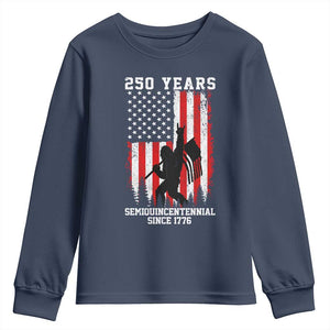 250th Anniversary USA Youth Sweatshirt Bigfoot Patriotic American USA Flag TS14 Navy Print Your Wear
