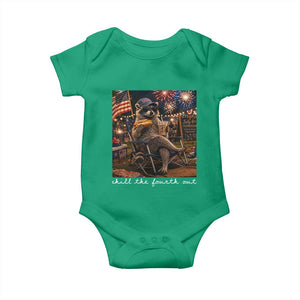 Funny Raccoon 4th of July Baby Onesie Chill The Fourth Out TS14 Irish Green Print Your Wear