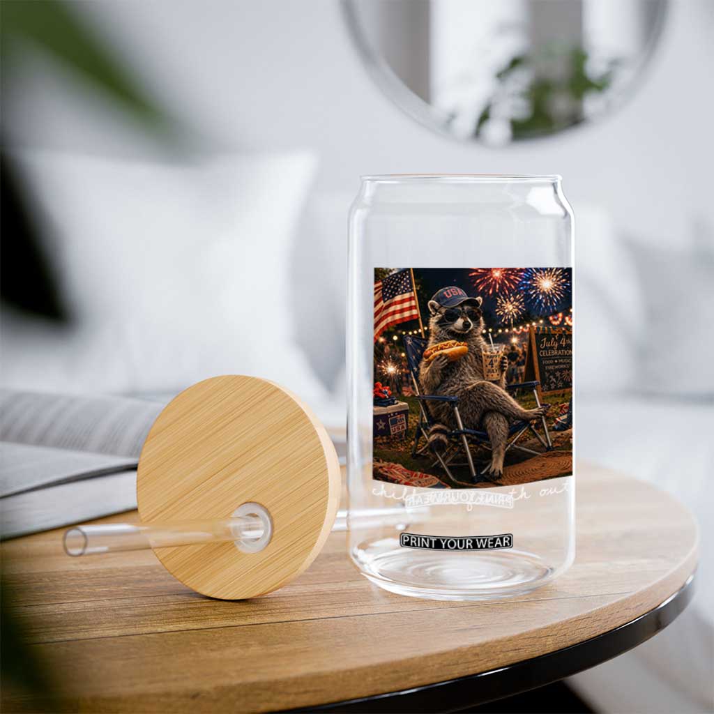 Funny Raccoon 4th of July Glass Can Chill The Fourth Out TS14 Print Your Wear