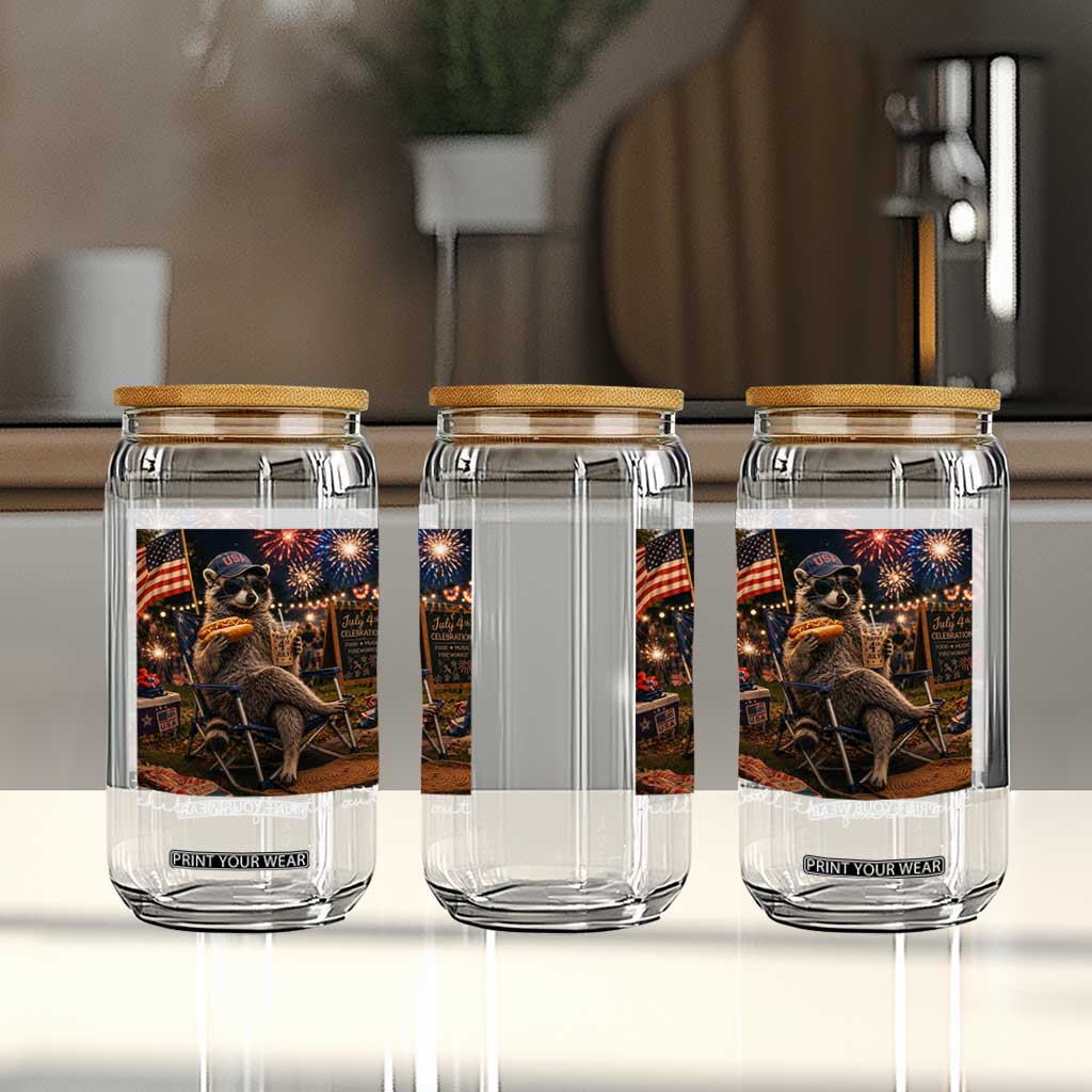 Funny Raccoon 4th of July Glass Can Chill The Fourth Out TS14 Print Your Wear