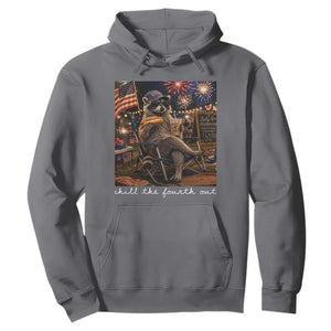Funny Raccoon 4th of July Hoodie Chill The Fourth Out TS14 Charcoal Print Your Wear