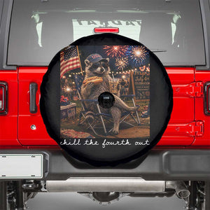 Funny Raccoon 4th of July Spare Tire Cover Chill The Fourth Out TS14 Black Print Your Wear