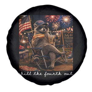 Funny Raccoon 4th of July Spare Tire Cover Chill The Fourth Out TS14 Print Your Wear
