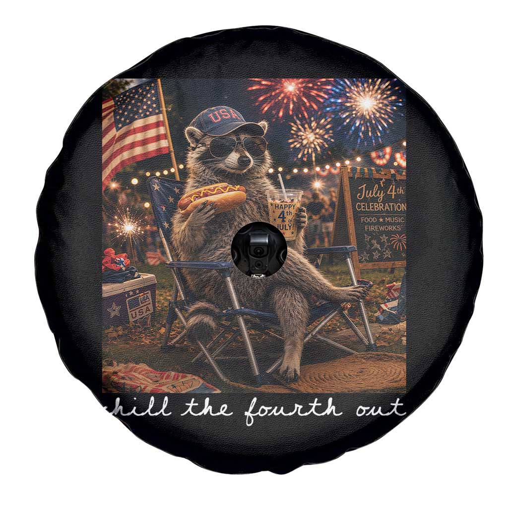 Funny Raccoon 4th of July Spare Tire Cover Chill The Fourth Out TS14 Print Your Wear