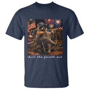 Funny Raccoon 4th of July T Shirt Chill The Fourth Out TS14 Navy Print Your Wear