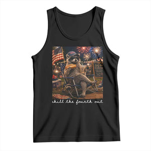 Funny Raccoon 4th of July Tank Top Chill The Fourth Out TS14 Black Print Your Wear