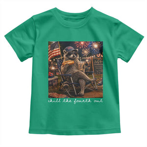 Funny Raccoon 4th of July Toddler T Shirt Chill The Fourth Out TS14 Irish Green Print Your Wear