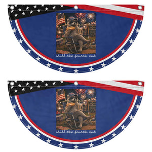 Funny Raccoon 4th of July Patriotic Fan Flag Chill The Fourth Out