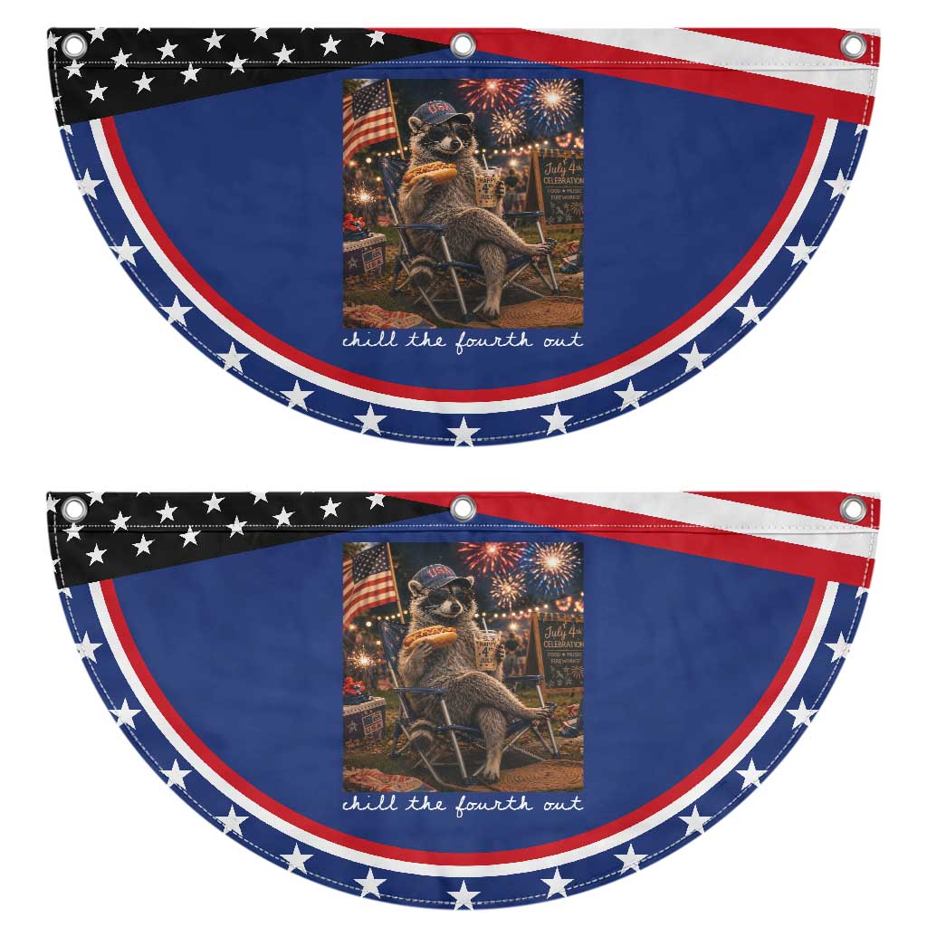 Funny Raccoon 4th of July Patriotic Fan Flag Chill The Fourth Out TS14 2pcs pack Classic Navy Print Your Wear