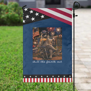 Funny Raccoon 4th of July Patriotic Garden Flag Chill The Fourth Out TS14 Classic Blue Black Print Your Wear