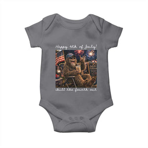 4th of July Bigfoot Baby Onesie Patriotic Sasquatch American Flag Party Festival TS14 Charcoal Print Your Wear