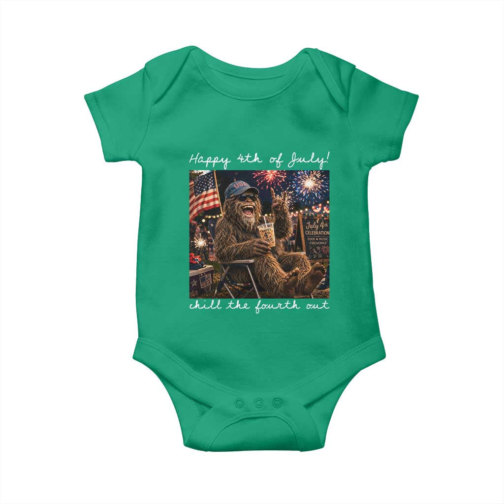 4th of July Bigfoot Baby Onesie Patriotic Sasquatch American Flag Party Festival TS14 Irish Green Print Your Wear