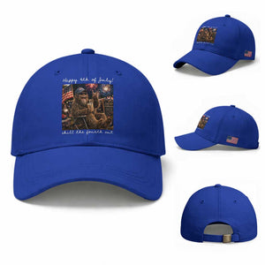 4th of July Bigfoot Baseball Cap Patriotic Sasquatch American Flag Party Festival TS14 Baseball Cap Universal Fit Royal Blue Print Your Wear