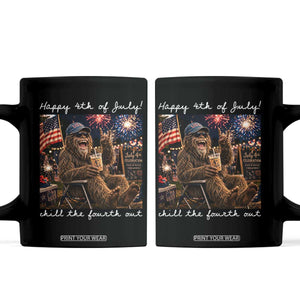4th of July Bigfoot Coffee Mug Patriotic Sasquatch American Flag Party Festival TS14 Black Print Your Wear