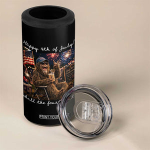 4th of July Bigfoot 4 in 1 Can Cooler Tumbler Patriotic Sasquatch American Flag Party Festival TS14 Print Your Wear