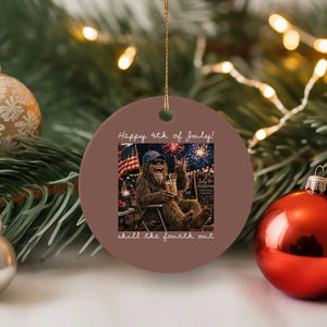 4th of July Bigfoot Ceramic Ornament Patriotic Sasquatch American Flag Party Festival TS14 1pc Mocha Print Your Wear