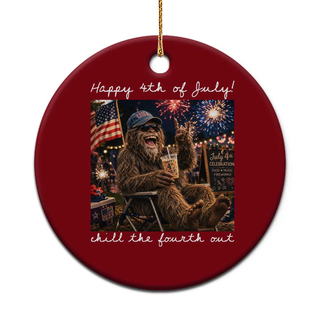4th of July Bigfoot Ceramic Ornament Patriotic Sasquatch American Flag Party Festival TS14 1pc Red Print Your Wear