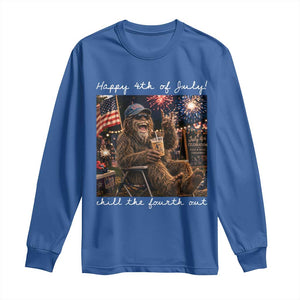 4th of July Bigfoot Long Sleeve Shirt Patriotic Sasquatch American Flag Party Festival TS14 Royal Blue Print Your Wear