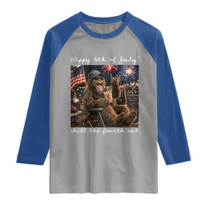 4th of July Bigfoot Raglan Shirt Patriotic Sasquatch American Flag Party Festival TS14 Sport Gray Royal Print Your Wear