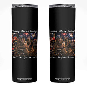 4th of July Bigfoot Skinny Tumbler Patriotic Sasquatch American Flag Party Festival TS14 Black Print Your Wear
